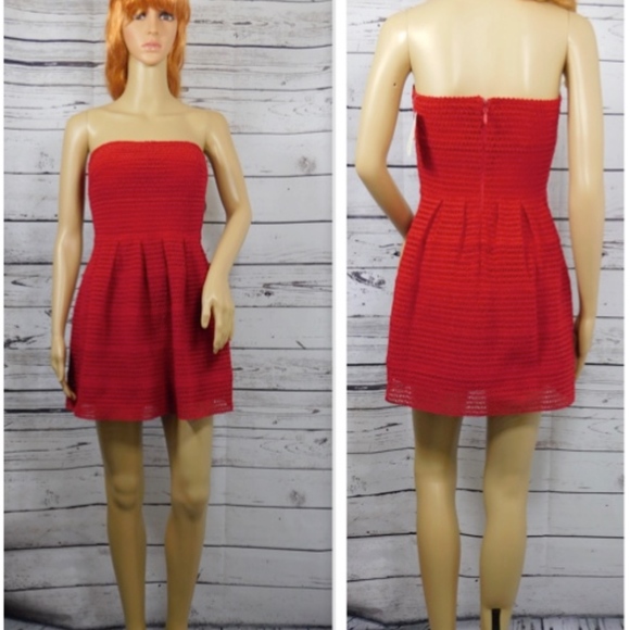 Forever 21 Red Bandeau Silhouette Dress - Picture 1 of 8